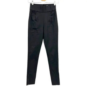 Polly Black Faux Leather Coated Skinny Ankle Zip Pants Size‎ 8